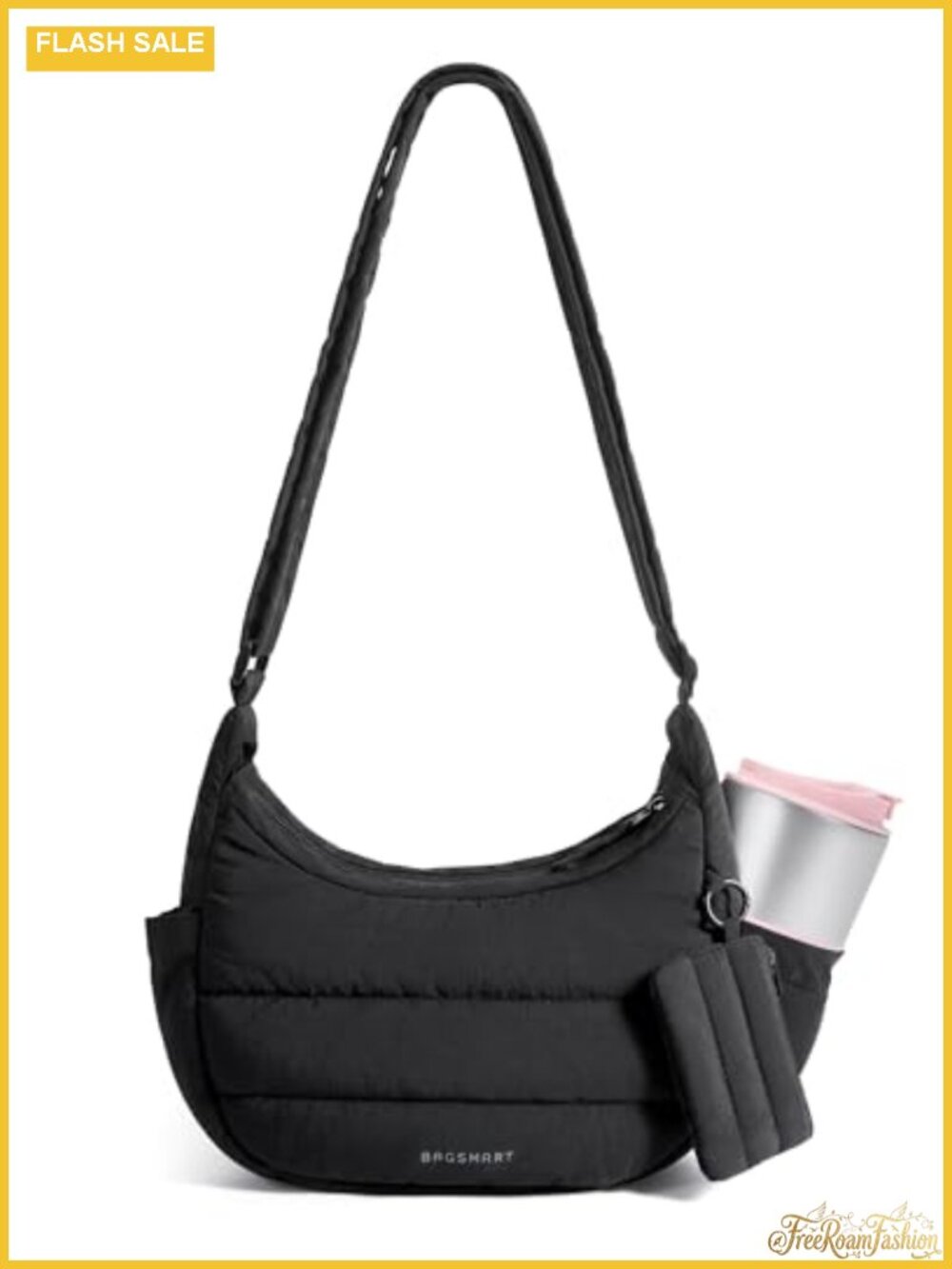 Quilted Puffer Crossbody Hobo Bag Women Adjustable Strap